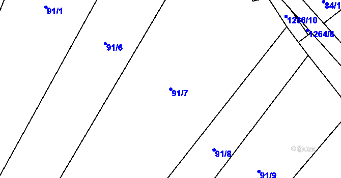 Parcela st. 91/7 v KÚ Velké Heřmanice, Katastrální mapa