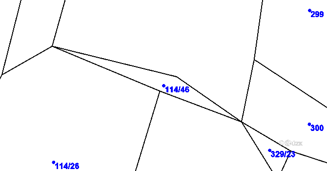 Parcela st. 114/46 v KÚ Velké Heřmanice, Katastrální mapa