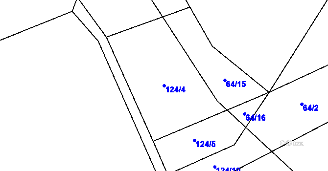 Parcela st. 124/4 v KÚ Velké Heřmanice, Katastrální mapa