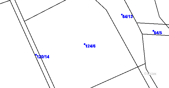 Parcela st. 124/6 v KÚ Velké Heřmanice, Katastrální mapa
