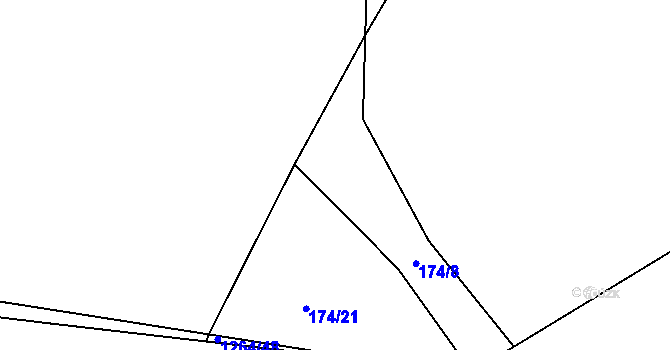 Parcela st. 174/18 v KÚ Velké Heřmanice, Katastrální mapa