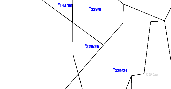 Parcela st. 329/25 v KÚ Velké Heřmanice, Katastrální mapa