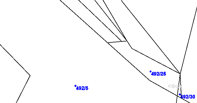 Parcela st. 492/6 v KÚ Velké Heřmanice, Katastrální mapa