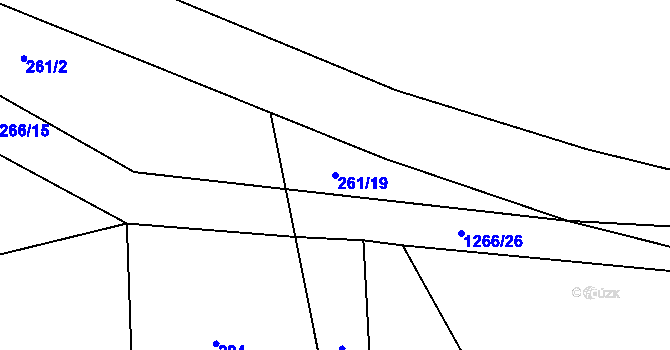 Parcela st. 261/19 v KÚ Velké Heřmanice, Katastrální mapa