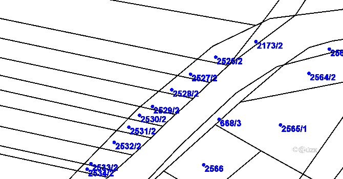 Parcela st. 2528/2 v KÚ Velké Hostěrádky, Katastrální mapa