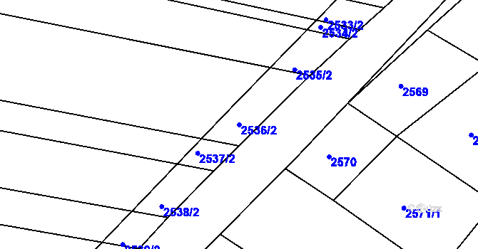 Parcela st. 2536/2 v KÚ Velké Hostěrádky, Katastrální mapa