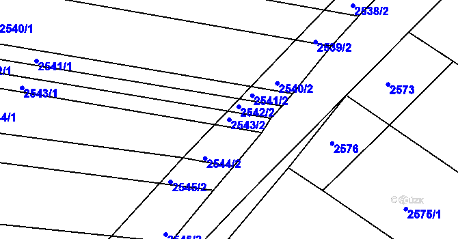 Parcela st. 2543/2 v KÚ Velké Hostěrádky, Katastrální mapa