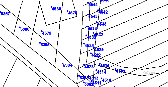 Parcela st. 4524 v KÚ Velké Hostěrádky, Katastrální mapa