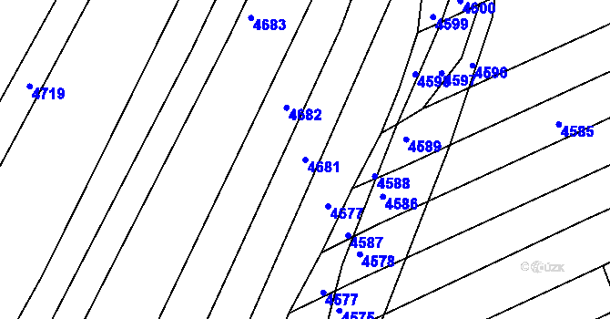 Parcela st. 4681 v KÚ Velké Hostěrádky, Katastrální mapa