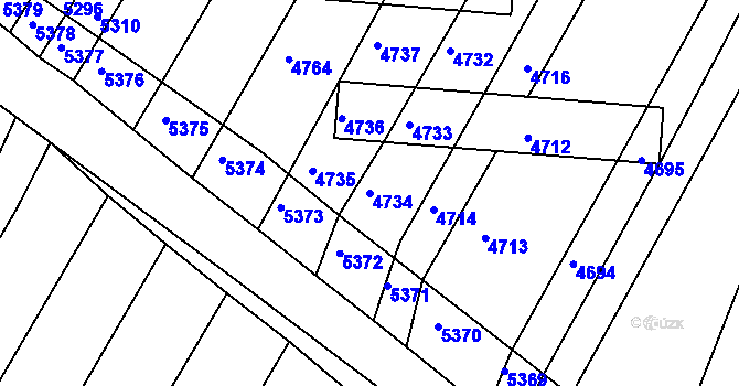 Parcela st. 4734 v KÚ Velké Hostěrádky, Katastrální mapa