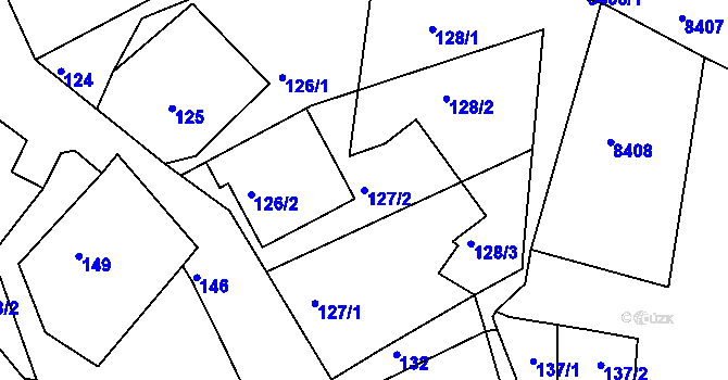 Parcela st. 127/2 v KÚ Velké Hostěrádky, Katastrální mapa