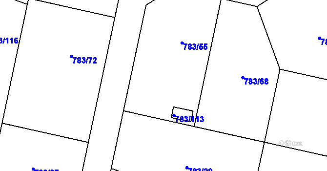 Parcela st. 783/24 v KÚ Velké Hoštice, Katastrální mapa
