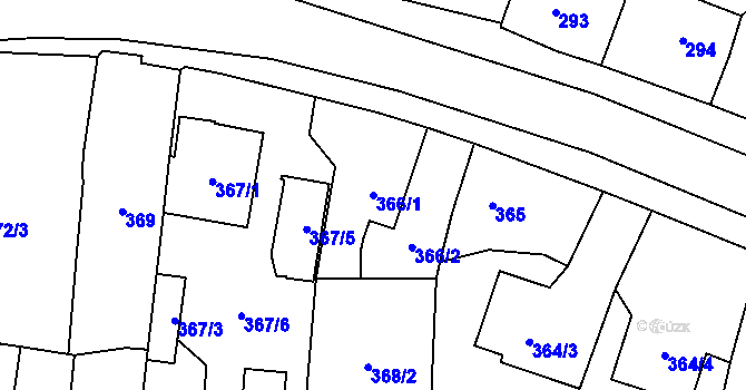 Parcela st. 366/1 v KÚ Velké Hoštice, Katastrální mapa