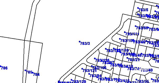 Parcela st. 783/3 v KÚ Velké Hoštice, Katastrální mapa