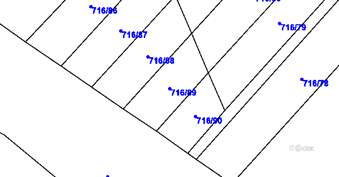 Parcela st. 716/89 v KÚ Velké Hydčice, Katastrální mapa