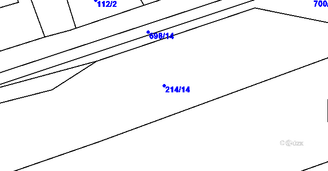 Parcela st. 214/14 v KÚ Velké Hydčice, Katastrální mapa