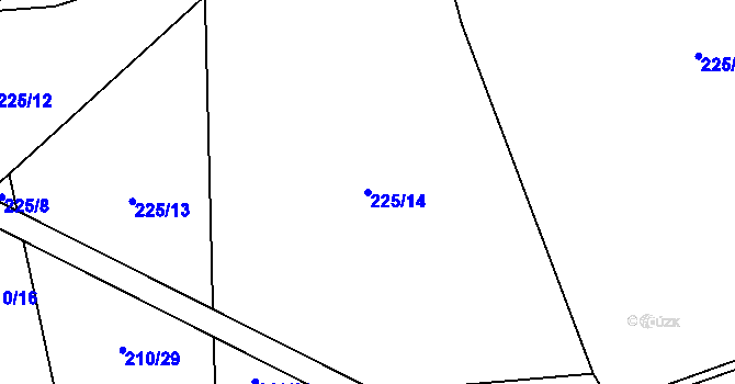 Parcela st. 225/14 v KÚ Velké Hydčice, Katastrální mapa