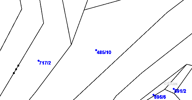 Parcela st. 485/10 v KÚ Velké Hydčice, Katastrální mapa