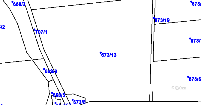 Parcela st. 673/13 v KÚ Velké Hydčice, Katastrální mapa