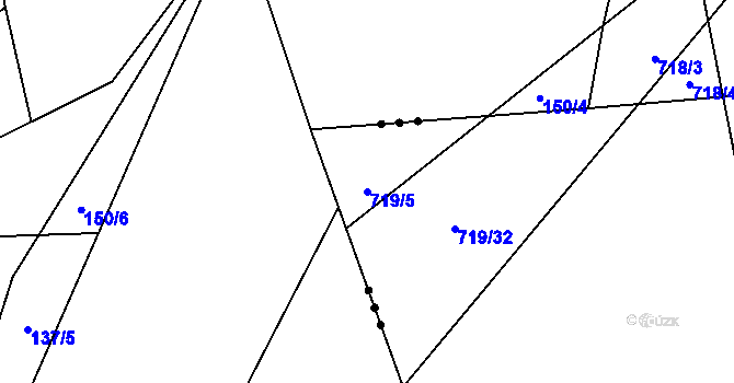 Parcela st. 719/5 v KÚ Velké Hydčice, Katastrální mapa