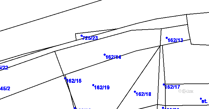 Parcela st. 162/14 v KÚ Velké Hydčice, Katastrální mapa