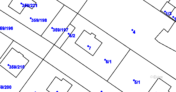 Parcela st. 7 v KÚ Velké Chvalovice, Katastrální mapa