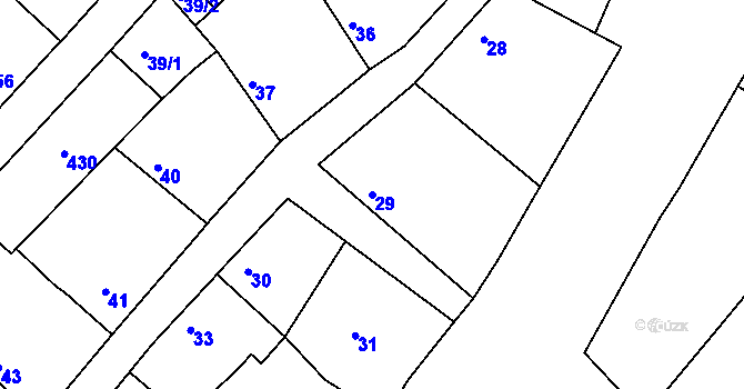 Parcela st. 29 v KÚ Velké Chvalovice, Katastrální mapa