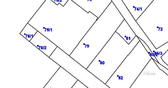Parcela st. 79 v KÚ Velké Chvalovice, Katastrální mapa