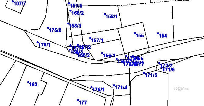 Parcela st. 156/1 v KÚ Velké Chvalovice, Katastrální mapa