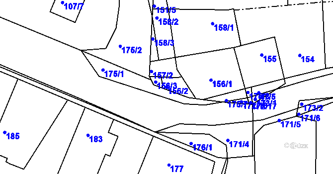 Parcela st. 156/2 v KÚ Velké Chvalovice, Katastrální mapa