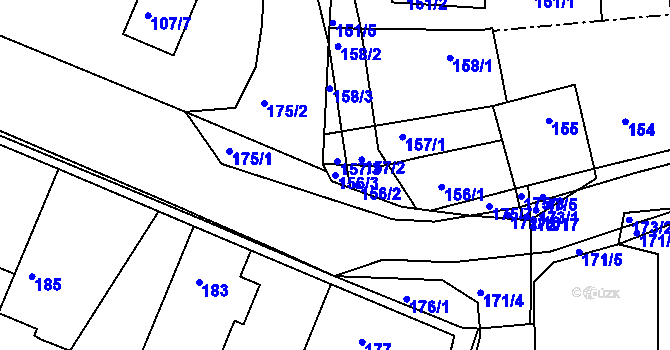 Parcela st. 156/3 v KÚ Velké Chvalovice, Katastrální mapa