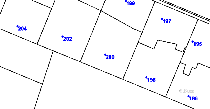 Parcela st. 200 v KÚ Velké Chvalovice, Katastrální mapa