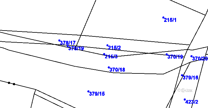 Parcela st. 215/3 v KÚ Velké Chvalovice, Katastrální mapa