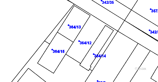 Parcela st. 364/12 v KÚ Velké Chvalovice, Katastrální mapa