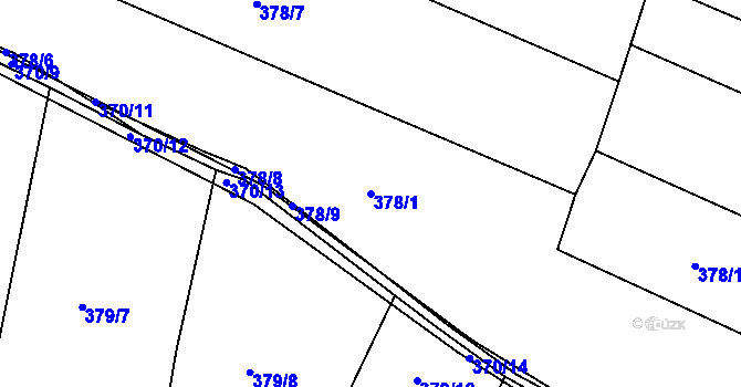 Parcela st. 378/1 v KÚ Velké Chvalovice, Katastrální mapa