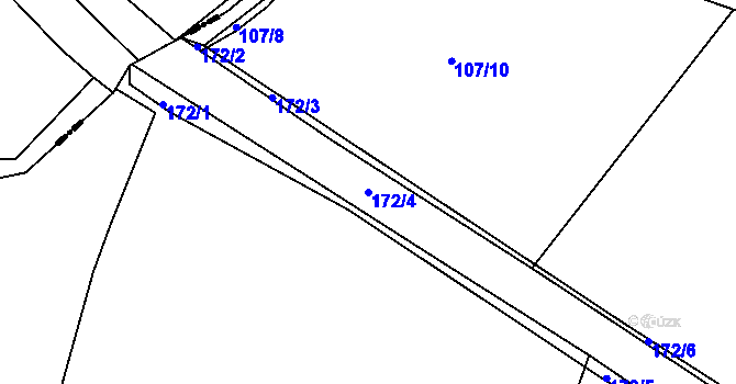 Parcela st. 172/4 v KÚ Velké Chvalovice, Katastrální mapa
