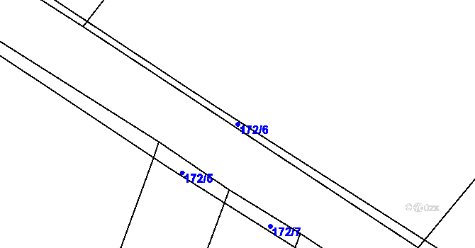 Parcela st. 172/6 v KÚ Velké Chvalovice, Katastrální mapa