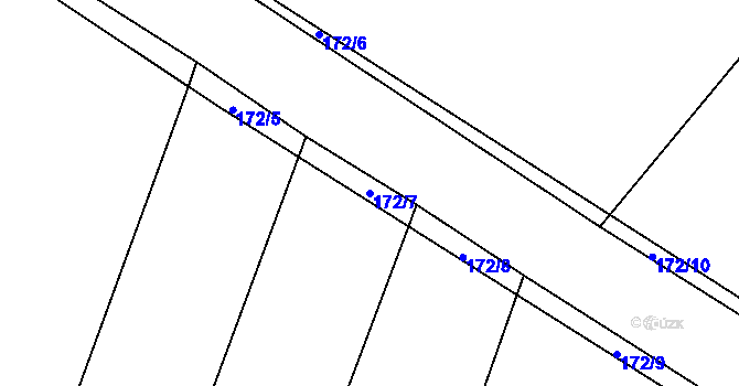 Parcela st. 172/7 v KÚ Velké Chvalovice, Katastrální mapa