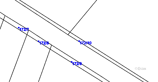 Parcela st. 172/10 v KÚ Velké Chvalovice, Katastrální mapa