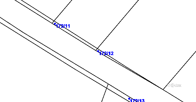 Parcela st. 172/12 v KÚ Velké Chvalovice, Katastrální mapa