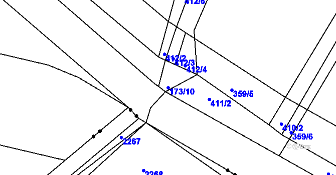 Parcela st. 173/10 v KÚ Velké Chvalovice, Katastrální mapa