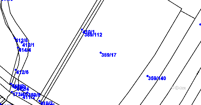 Parcela st. 359/17 v KÚ Velké Chvalovice, Katastrální mapa