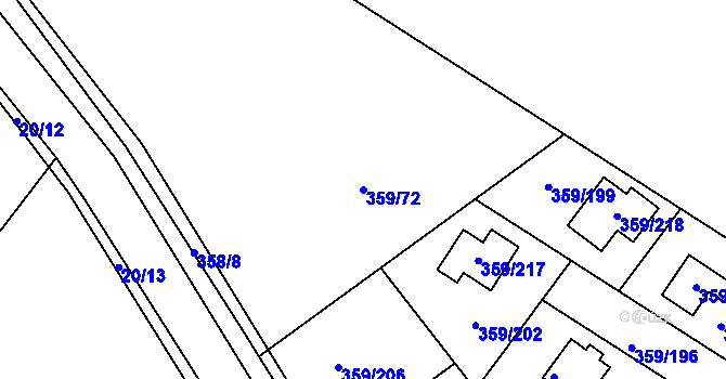 Parcela st. 359/72 v KÚ Velké Chvalovice, Katastrální mapa