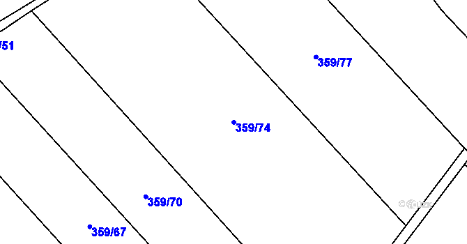 Parcela st. 359/74 v KÚ Velké Chvalovice, Katastrální mapa