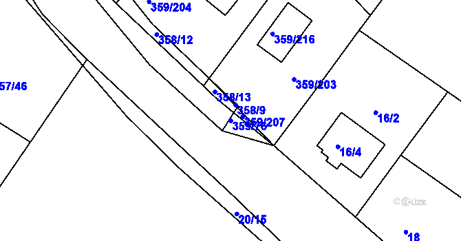Parcela st. 359/76 v KÚ Velké Chvalovice, Katastrální mapa