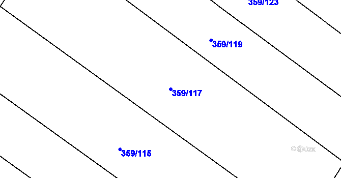 Parcela st. 359/117 v KÚ Velké Chvalovice, Katastrální mapa