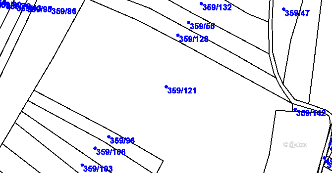 Parcela st. 359/121 v KÚ Velké Chvalovice, Katastrální mapa