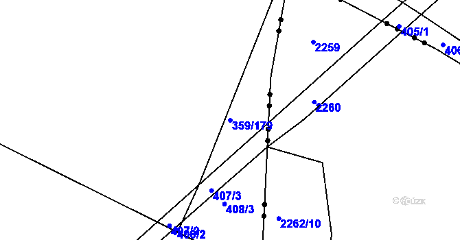 Parcela st. 359/179 v KÚ Velké Chvalovice, Katastrální mapa