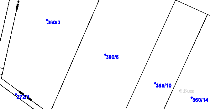 Parcela st. 360/6 v KÚ Velké Chvalovice, Katastrální mapa