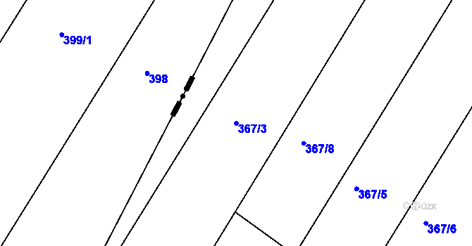Parcela st. 367/3 v KÚ Velké Chvalovice, Katastrální mapa